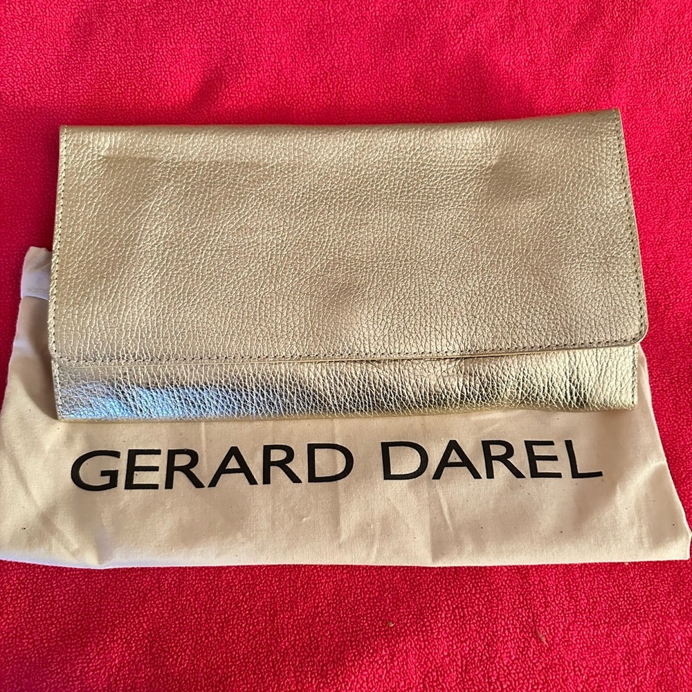 Gerard Darel Metallic Gold Clutch